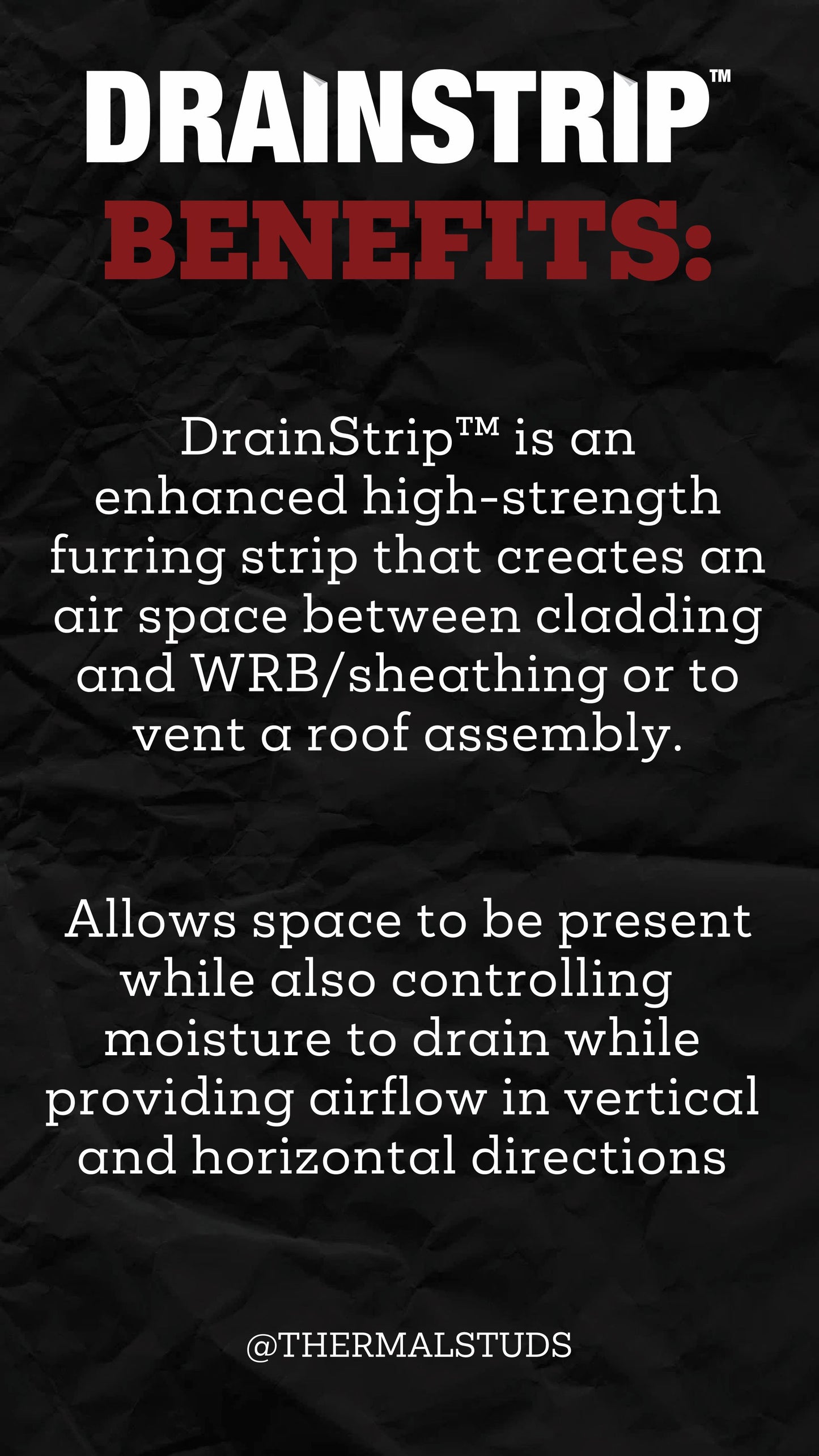 DRAINSTRIP - Advanced Rainscreen Solution